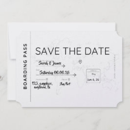 Reiseliebhaber Merke dir das Datum Bordkarte Save The Date