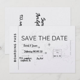 Reiseliebhaber Merke Dir das Datum Bordkarte Save The Date
