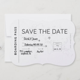 Reiseliebhaber Merke dir den Termin Bordkarte Save The Date