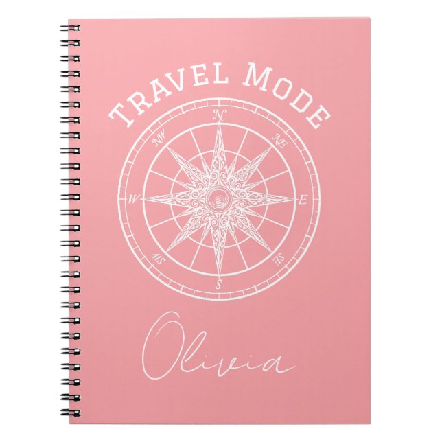 Reisemodus-Typografie, Vintager Kompass, Minimalis Notizblock (Vorderseite)