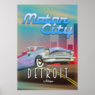Reisemotiv Motor City Detroit Michigan. Poster