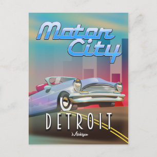 Reisemotiv Motor City Detroit Michigan. Postkarte