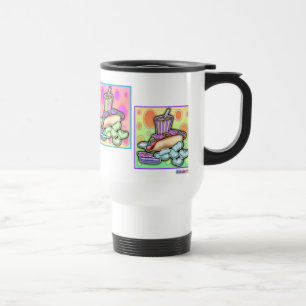 Reisemug - Pop Art Hot Dog mit Chips und einem Get Reisebecher