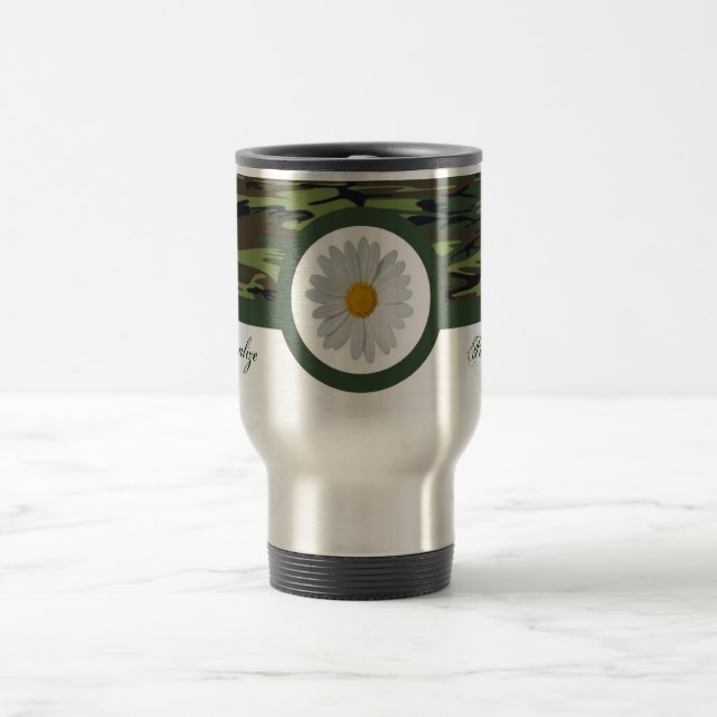 Reisemugge mit grüner Camouflage Reisebecher (Mittel)