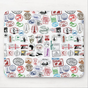 Reisemuster mit Stempeln Mousepad