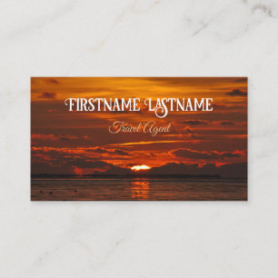 Reisen Agent dramatisch Himmel Strand Sonnenunterg Visitenkarte