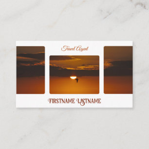 Reisen Agent dramatisch Himmel Strand Sonnenunterg Visitenkarte