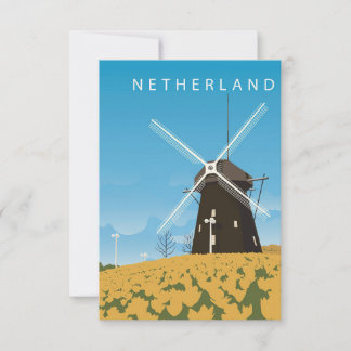 Reisen Art Netherland RSVP Karte