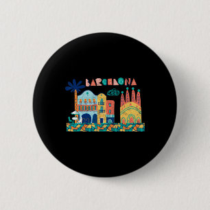 Reisen Barcelona Spanien Europa Spanischer Familie Button