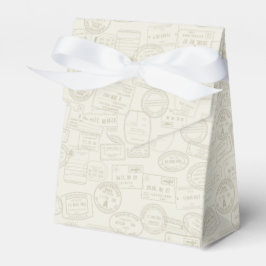 Reisen Beige Passport Briefmarke Gemustert Gefalle Geschenkschachtel