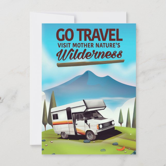 Reisen, besuchen Mutter Natur Wilderness RV. Einladung (Rückseite)
