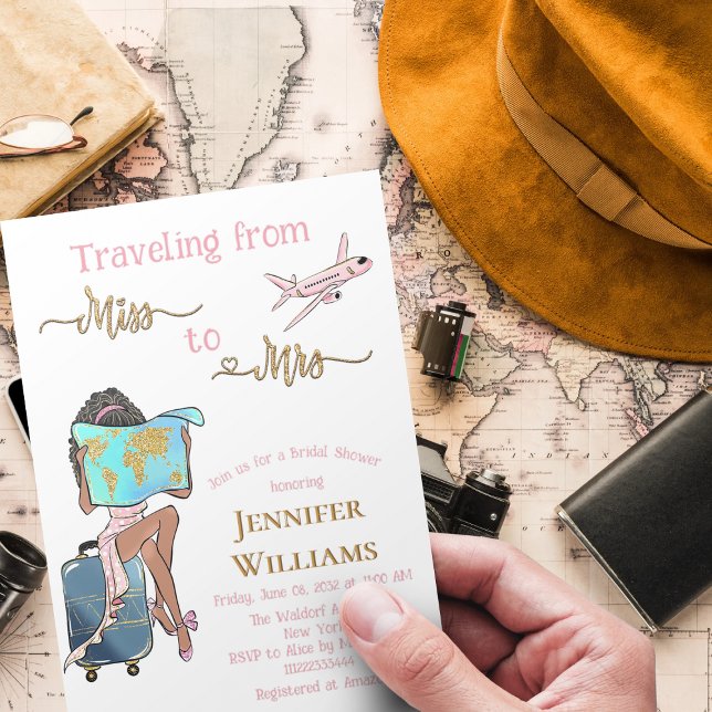 Reisen Brautparty von Frau zu Frau. Einladung (Von Creator hochgeladen)