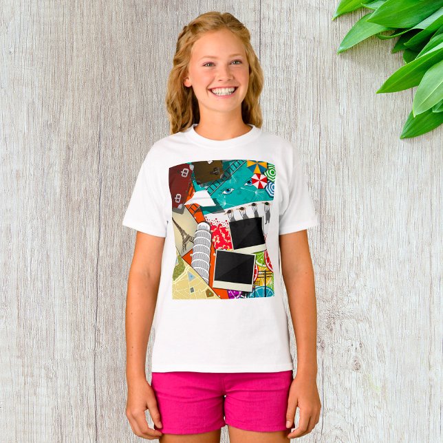 Reisen Collage mit Iconic Sehenswürdigkeiten Urlau T-Shirt (Von Creator hochgeladen)