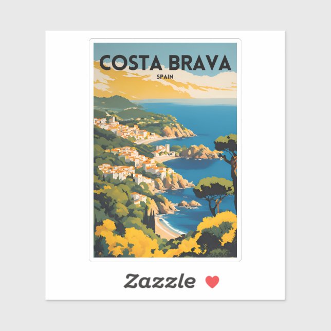 Reisen Costa Brava Spanien Aufkleber (Blatt)