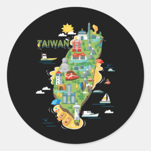 Reisen durch Asien Taiwan Taipei Familienurlaub S Runder Aufkleber