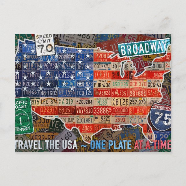 Reisen durch die USA One Plate at a Time Postkarte (Vorderseite)