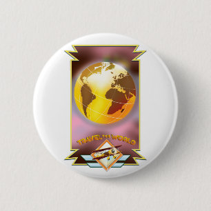 Reisen durch die Welt Goldene Globe Button