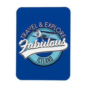 reisen erkunden sagenhaftes isländisches Logo Magnet