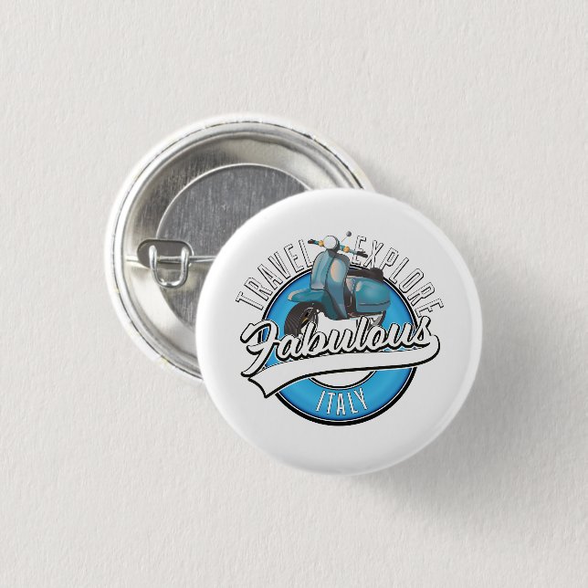 Reisen Erkundung Fabulous Italien Button (Vorne & Hinten)