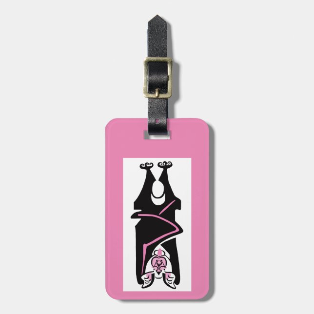 Reisen - Handgezeichnet - Schwarze BVT - Wildtiere Gepäckanhänger (Vorderseite vertikal)