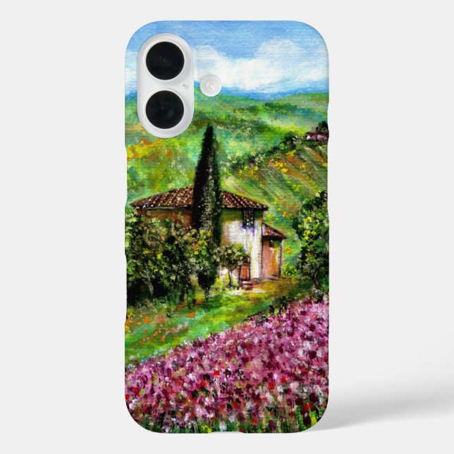 REISEN IN DER Toskana, Lila Blume Felder Landschaf title_seo2 (Rückseite)