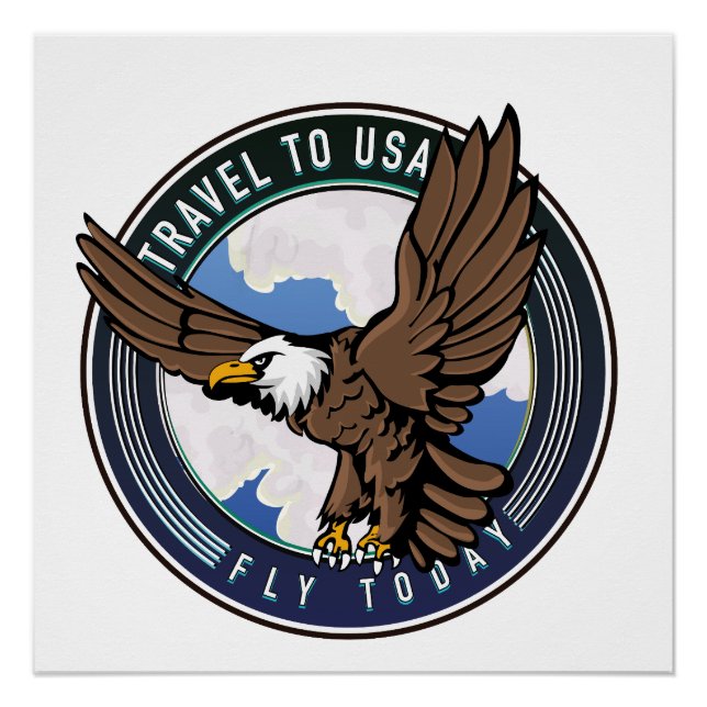 Reisen in die USA Fly-Logo Poster (Vorderseite)
