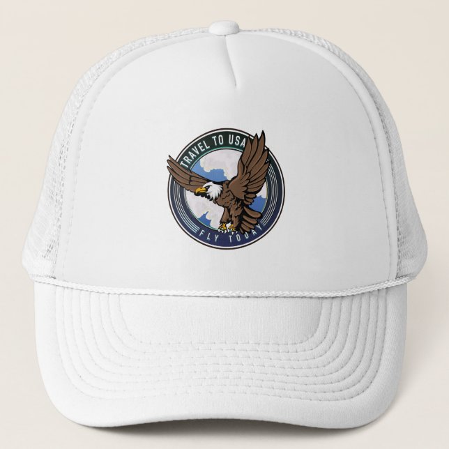 Reisen in die USA Fly-Logo Truckerkappe (Vorderseite)