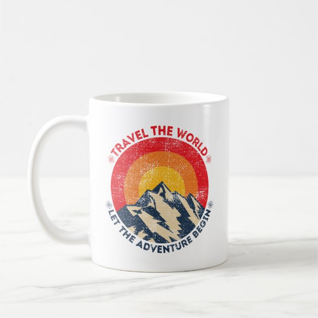 Reisen in die Welt ließ das Abenteuer beginnt Reis Kaffeetasse (Links)