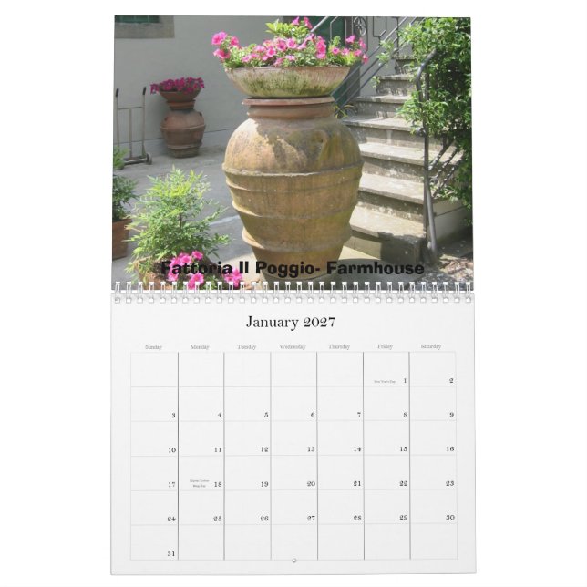 Reisen in Toskana Kalender (Jan 2027)