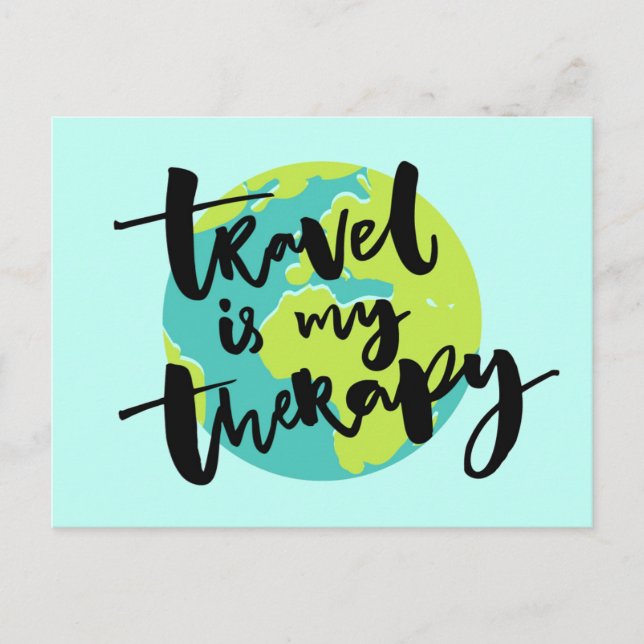 Reisen ist meine Therapie Postkarte (Vorderseite)