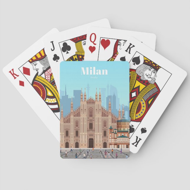 Reisen Kunst nach Mailand Italien Spielkarten (Rückseite)