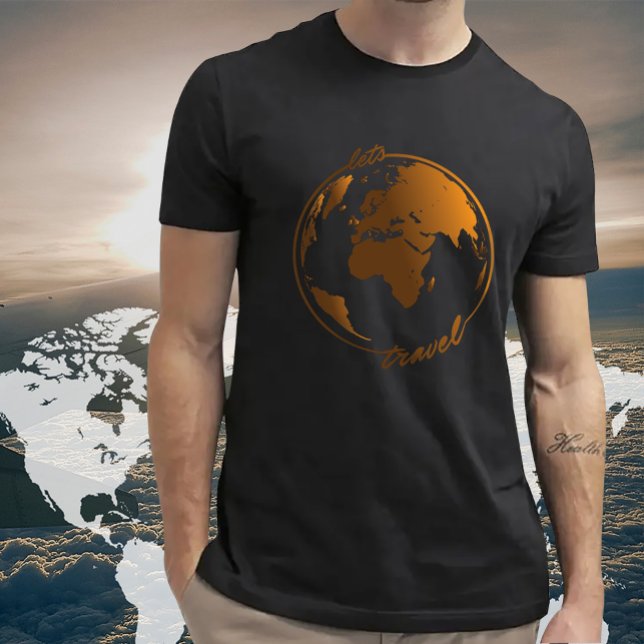 Reisen | Länge der Reise | Weltkarte T-Shirt (World Map T-Shirt)