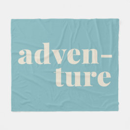 Reisen liebt Adventure Text Soft Aquamarin Blue Re Fleecedecke