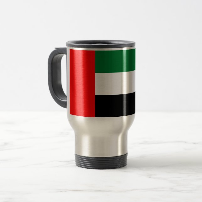 Reisen mit der Flagge der Vereinigten Arabischen E Reisebecher (Vorderseite Links)