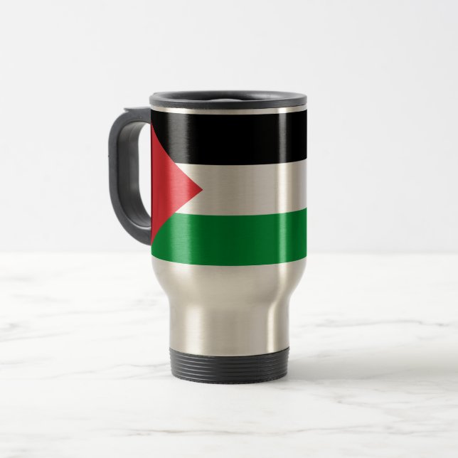 Reisen mit der Flagge Palästinas Reisebecher (Vorderseite Links)