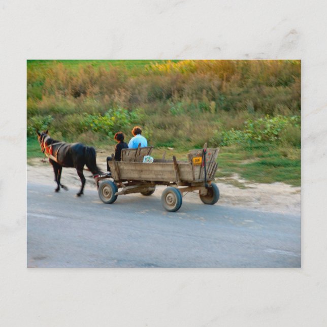 Reisen mit Pferd und Karren, Rumänien Postkarte (Vorderseite)