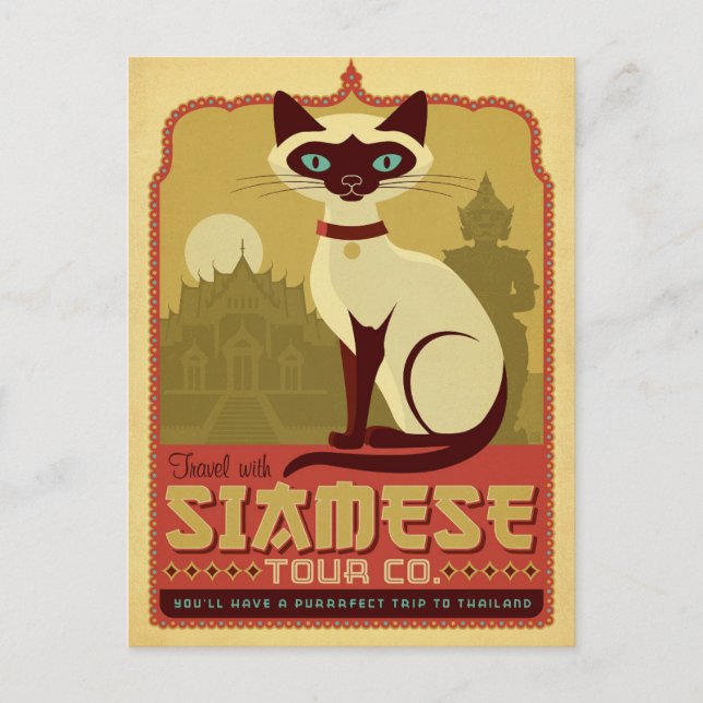 Reisen mit Siamese Tour Co. Postkarte (Vorderseite)