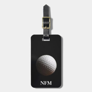 Reisen Monogram Sports White Golf Ball auf Black Gepäckanhänger