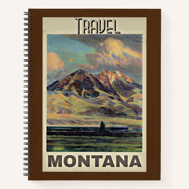Reisen Montana, Vintage Poster, Notizbuch (Vorderseite)
