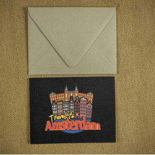 Reisen nach Amsterdam Niederlande Vintag Postkarte