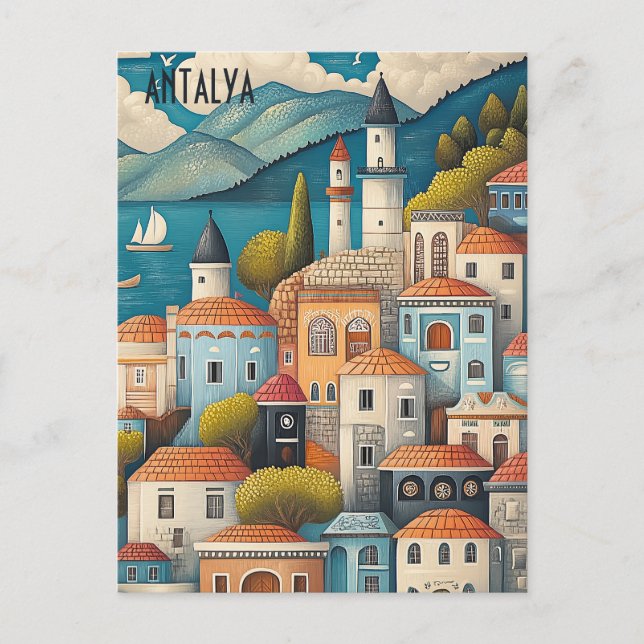 Reisen nach Antalya Turkiye Postkarte (Vorderseite)