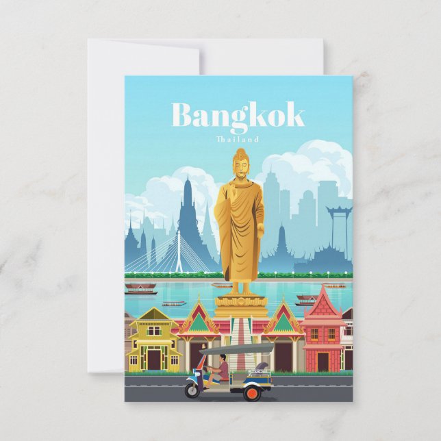 Reisen nach Bangkok RSVP Karte (Vorderseite)