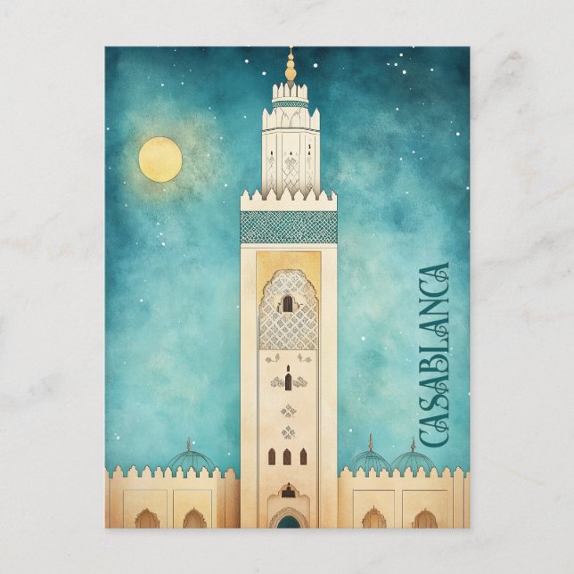 Reisen nach Casablanca Marokko Postkarte (Vorderseite)