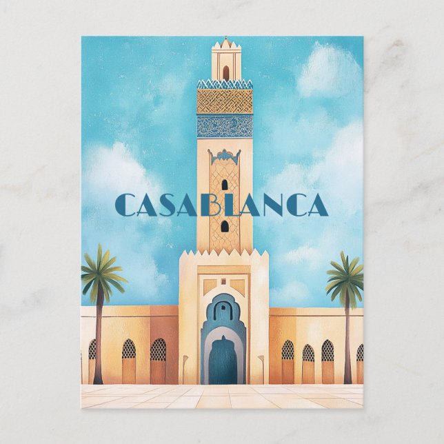 Reisen nach Casablanca Marokko Postkarte (Vorderseite)