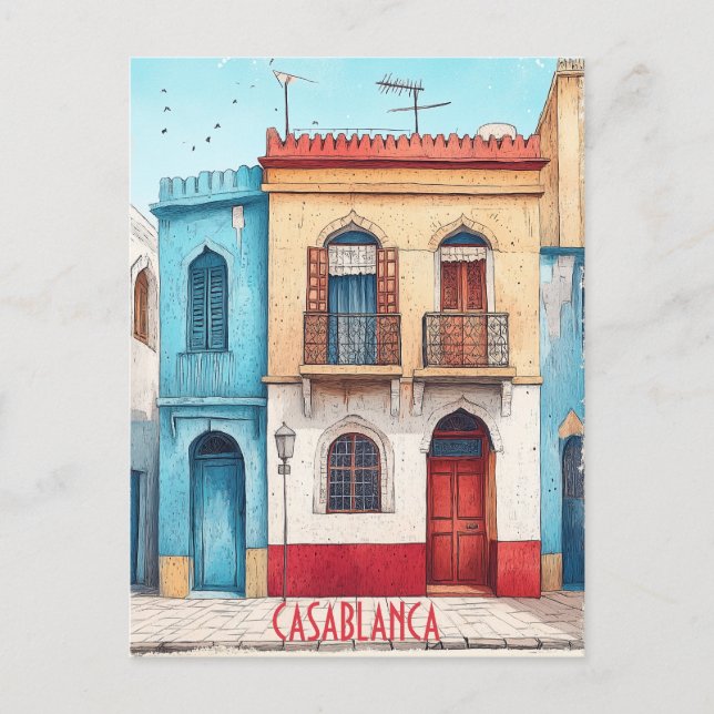 Reisen nach Casablanca Marokko Postkarte (Vorderseite)