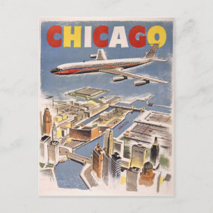Reisen nach Chicago Postkarte