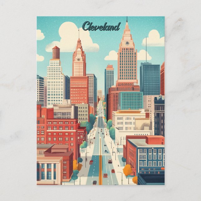 Reisen nach Cleveland USA Postkarte (Vorderseite)