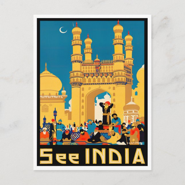 Reisen nach Indien Postkarte (Vorderseite)