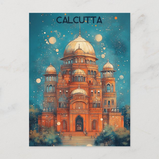 Reisen nach Kalkutta Indien Postkarte (Vorderseite)