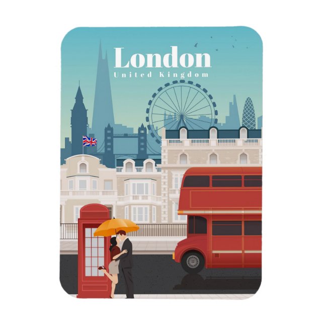 Reisen nach London England Magnet (Vertikal)
